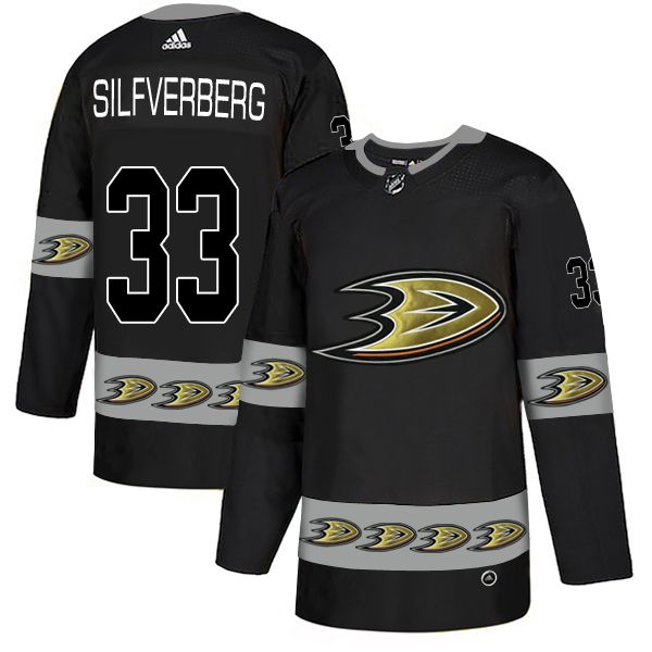 Men Anaheim Ducks #33 Silfverberg Black Adidas Fashion NHL Jersey